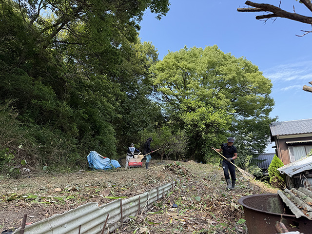 本島で依頼のあった草刈りサービスの作業風景